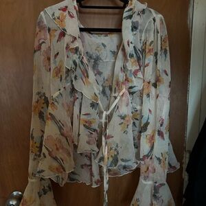 SHEIN Cream Blouse Elegant Top